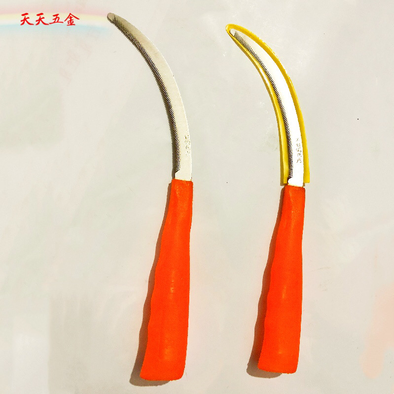 厂家供应百年龙锻不锈钢塑柄锯齿镰刀禾刀 农具镰刀 割草锯齿镰刀