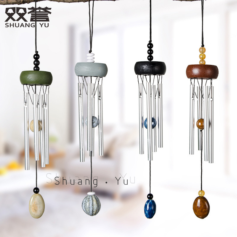 Mini Solid Wood Solid Aluminum Rod Metal Wind Chime Small Fresh Home Decoration Pendant Door Decoration Gift Car Wind Chime