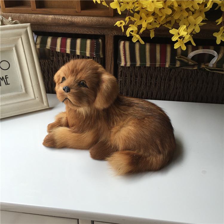 Modello realistico di cane Golden Retriever, decorazione per la casa._voghion.com