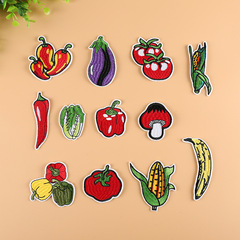 Embroidered patches with vegetables and fruits, clothing decoration, hole repair patches, wholesale embroidered badges, patches, and clothing embellishments