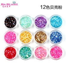 12色贝壳粉 美甲贝壳粉套装 光疗水晶甲装饰品 美甲用品批发