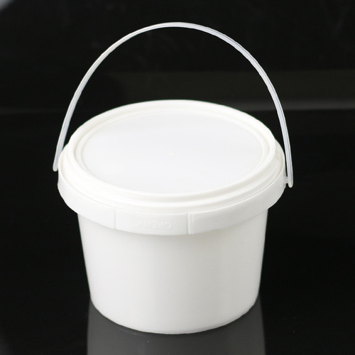 Factory direct sales pp small round bucket with lid plastic bucket transparent portable bucket white 0.5 liter small bucket 500ml storage bucket