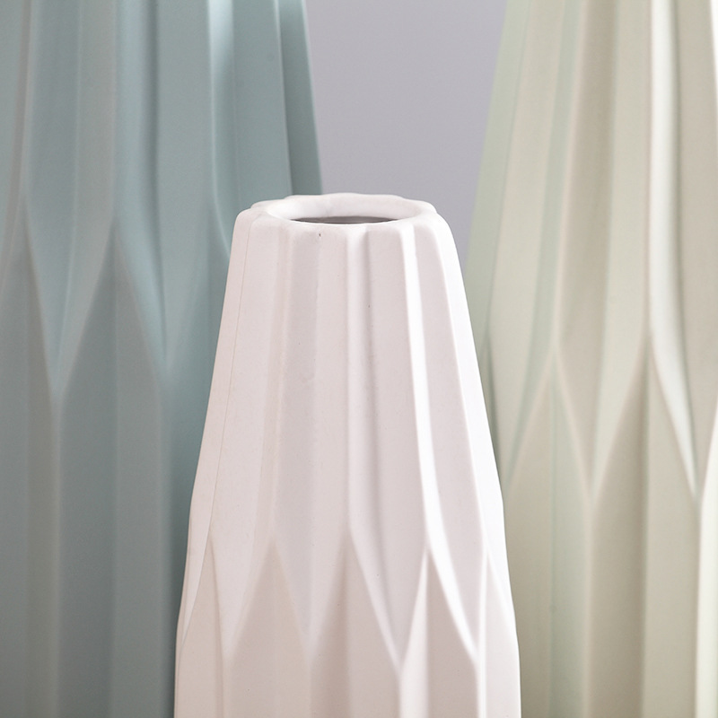 Geométrico Origami colorido florero de cerámica creativa salón flor Nordic ins decoración del hogar al por mayor