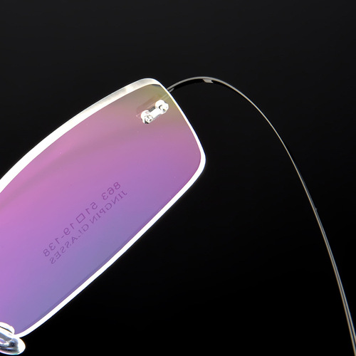 Titanium alloy super elastic rimless men's metal glasses frame myopia glasses frame men's square glasses frame 863