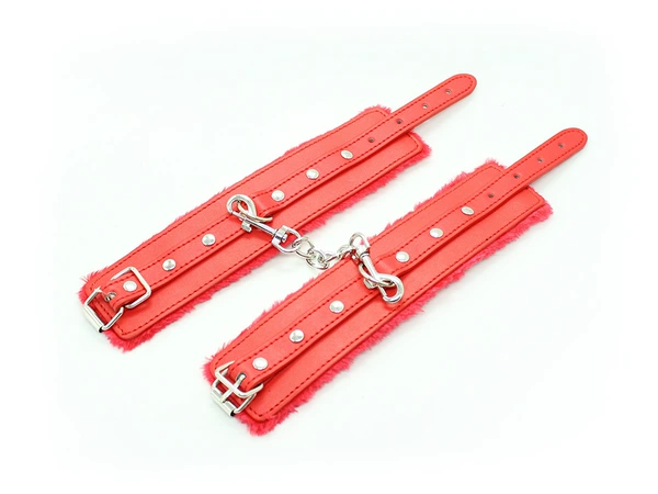 Red plush handcuffs