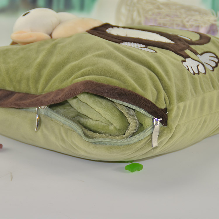 Almohada bordada de comercio exterior edredón de aire acondicionado de doble uso manta oficina almohada de siesta cojín procesamiento de fábrica logotipo personalizado