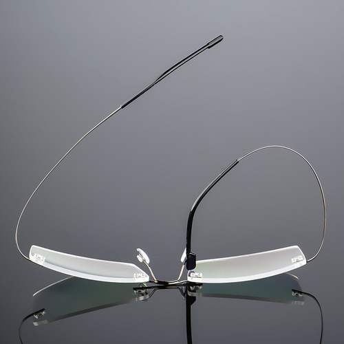Titanium alloy super elastic rimless metal glasses frame for men and women, myopia glasses frame 860