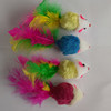 Cat with colorful tail plush mice, cat, mouse teasing cat toy, cat toy
