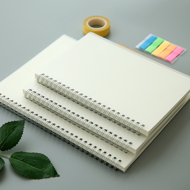 Pp Waterproof Cover Coil Notebook Horizontal Grids Dot Matrix Blank Small Fresh Transparent Student Simple Pp Notebook