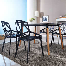 铁艺变形大金刚餐椅休闲椅现代镂空造型几何椅餐厅靠背椅茶几包邮