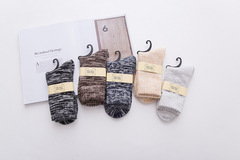 秋冬新品新民族風併線兔羊毛男襪男士保暖襪子粗線純色棉襪