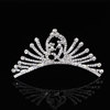 Metal children's hair accessory for princess, crown from pearl, wholesale