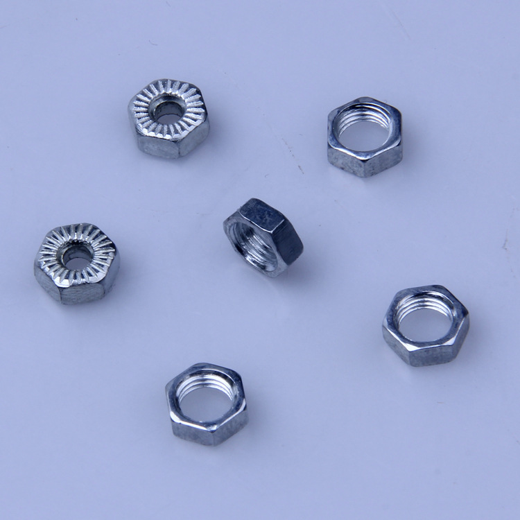 镀锌六角螺母不锈钢花齿六角螺母薄黄铜细牙螺帽纯铜细丝螺母M6