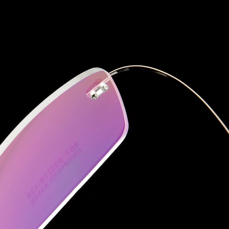  Rimless Near-Vision Glasses, Titanium Alloy Men's Frame, Lightweight Minimalist Design