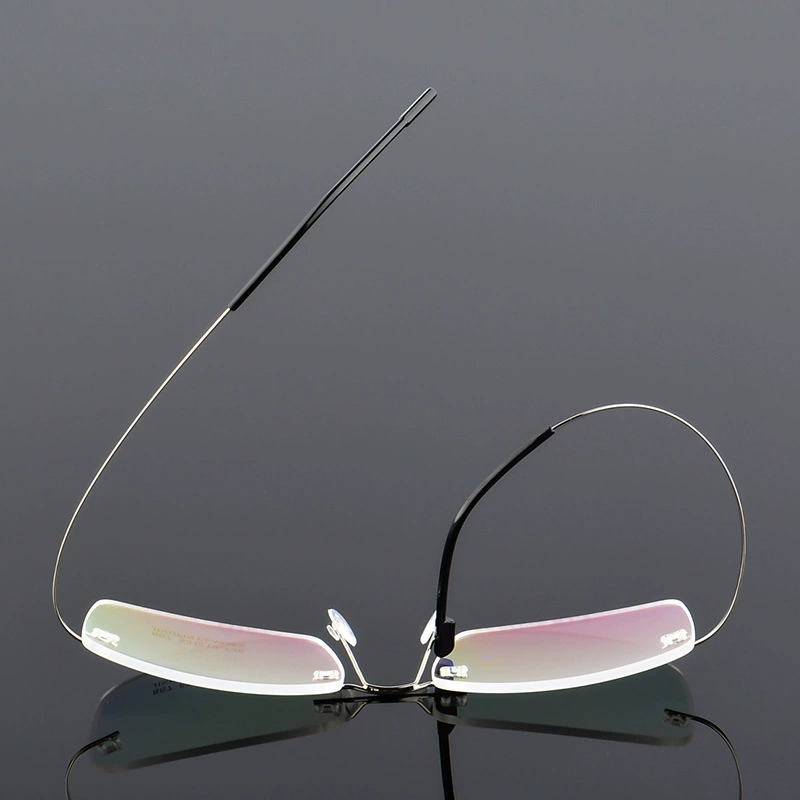  Rimless Near-Vision Glasses, Titanium Alloy Men's Frame, Lightweight Minimalist Design
