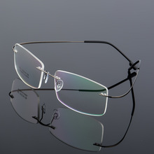 钛合金超弹无框男式金属眼镜架镜近视镜框男士方框眼镜框863