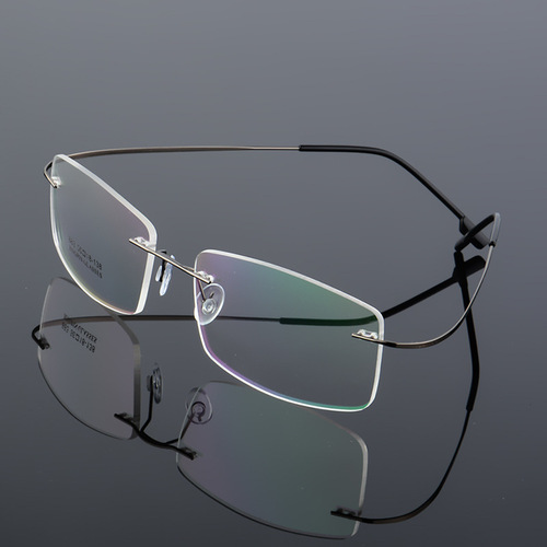 Titanium alloy super elastic rimless men's metal glasses frame myopia glasses frame men's square glasses frame 863