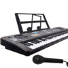 Big black synthesizer, piano, keyboard, universal realistic microphone, musical instruments, 76cm, 61 keys