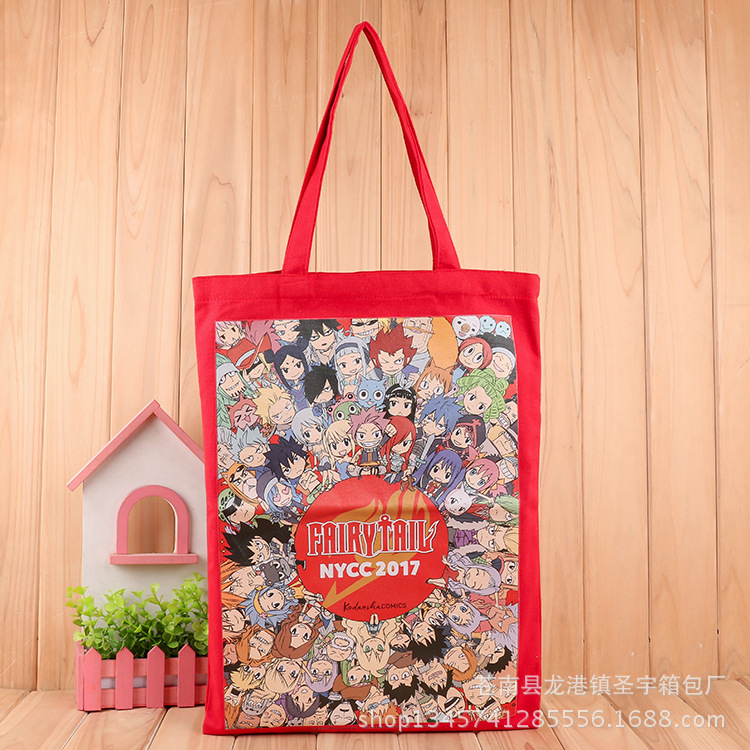 可爱卡通学生帆布袋 彩印广告手提购物袋 棉布袋定 做logo