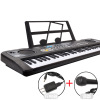 Big black synthesizer, piano, keyboard, universal realistic microphone, musical instruments, 76cm, 61 keys