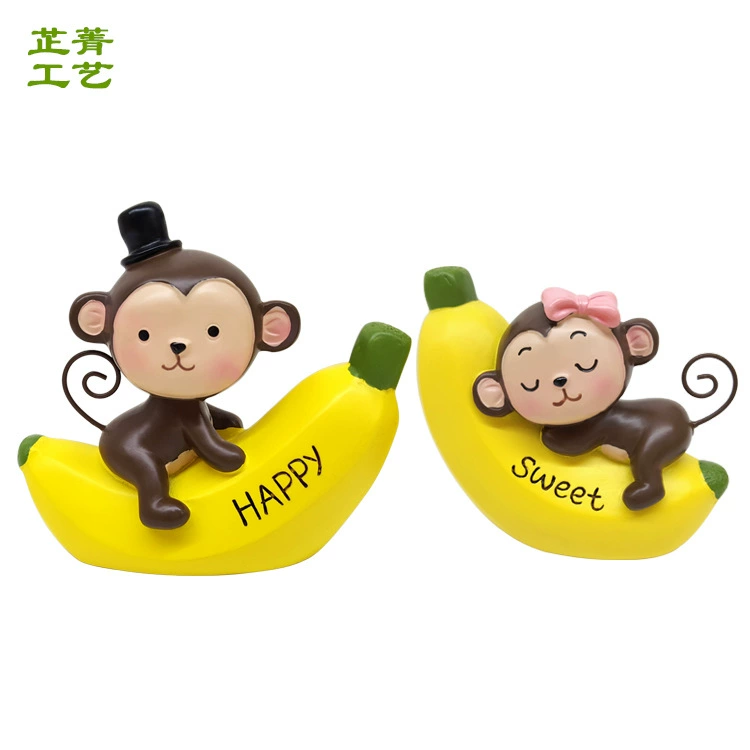 Креативная набор фигурок из смолы Банановой Обезьяны Motor Swing Cake Baking Decoration Set к Пасхе/Дню Святого Валентина