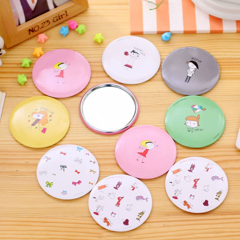 Южная Корея Сладкий Милый Мультфильм маленькое зеркало/косметическое зеркало/портативное маленькое зеркало/Круглое косметическое зеркало оптом