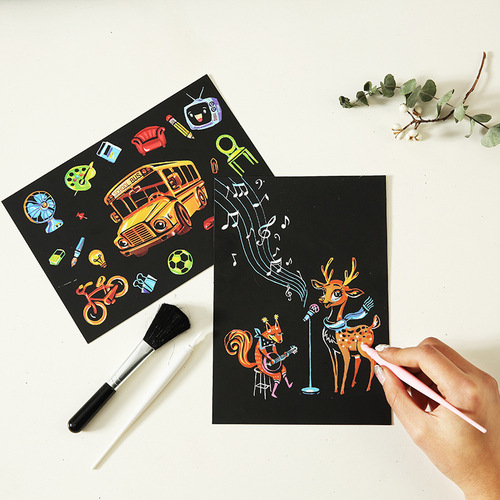 [Children's Scratch Painting] Fantasy Children's Scratch Painting Handmade DIY Scratch Paper Children's Painting Gifts Factory Direct Sales