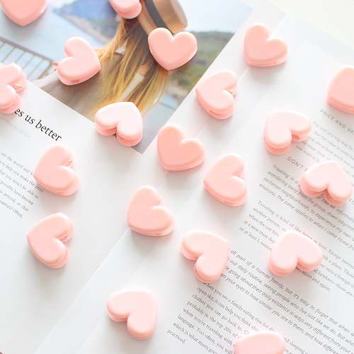 Japanese girl-style cute pink decorative hair clip, heart-shaped clip, photo clip, storage clip, sealing clip