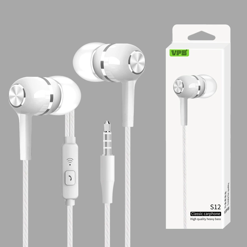 Wired earphones (VPB) S12, deep bass, inline control with microphone