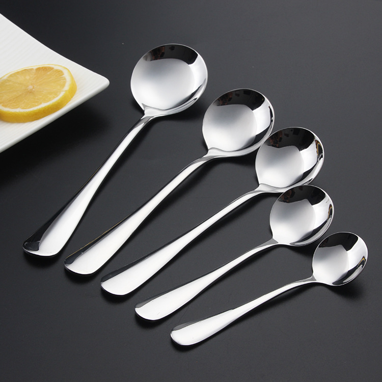 Edelstahl 1010, spitz zulaufend, rund, für Kinder, geeignet für Hotel, Kaffee, Dessert, Suppe, Geschirr_voghion.com