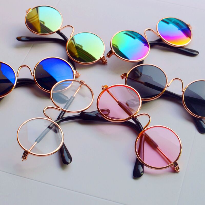 Factory wholesale dog cat pet glasses creative trend small sunglasses toy cotton doll photo sunglasses
