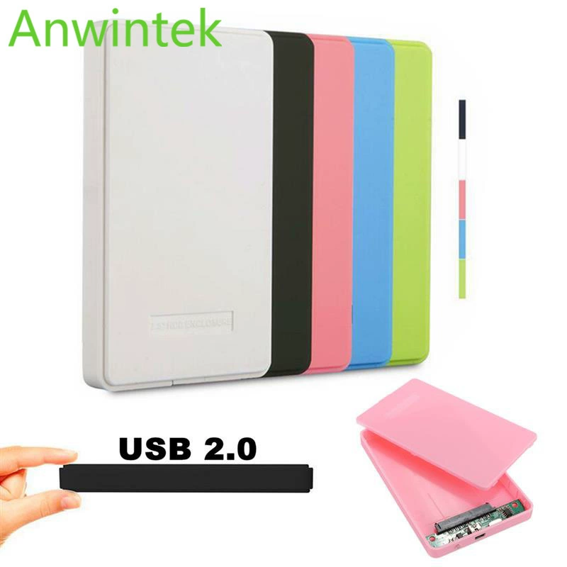 [安盈科移动硬盘盒2.5寸USB SATA 免螺丝笔记本串口固态硬盘盒]