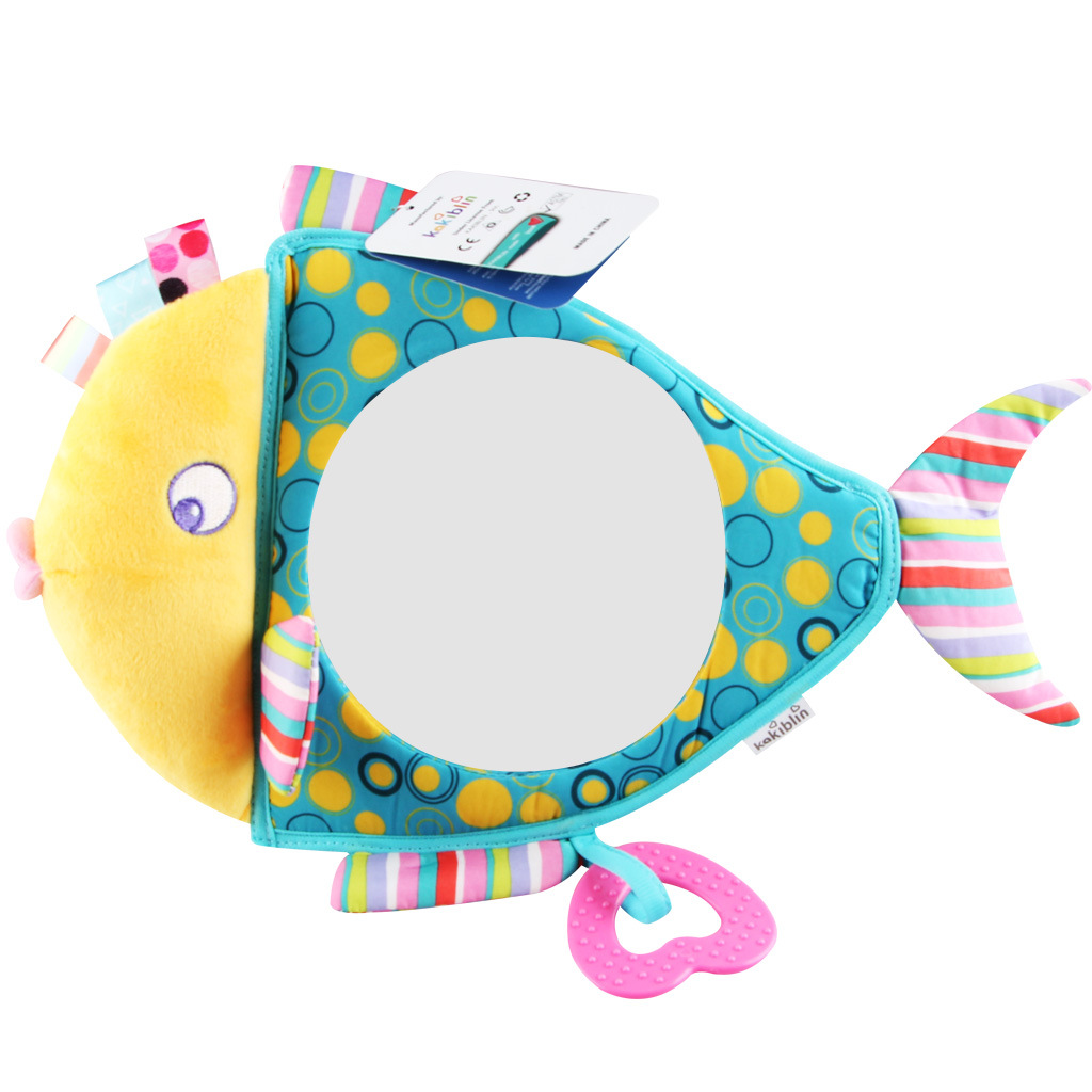 Baby fish mirror crib hanging toy, animal funhouse mirror car hanging, baby stroller rearview mirror, in stock wholesale.