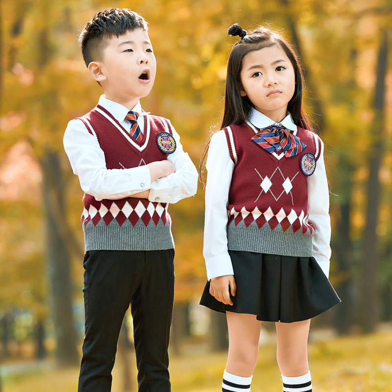 Día de Año Nuevo niños y niñas de Kindergarten uniforme escolar uniforme de clase infantil coro británico rendimiento traje de estudiante de escuela primaria