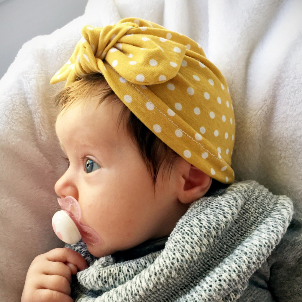 Cross-border Baby Pure Cotton Cloth Pullover Cap Rabbit Ears Knot Dot Indian Bags Hat European and American Children's Hat