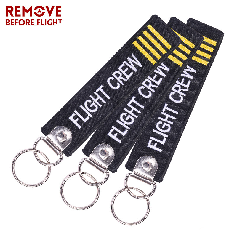 Ebay Explosions Aviation Commemorative Gift Double Buckle Flight Crew Embroidered Keychain Lanyard Embroidered Key