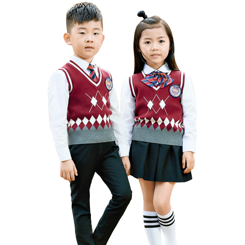 Día de Año Nuevo niños y niñas de Kindergarten uniforme escolar uniforme de clase infantil coro británico rendimiento traje de estudiante de escuela primaria