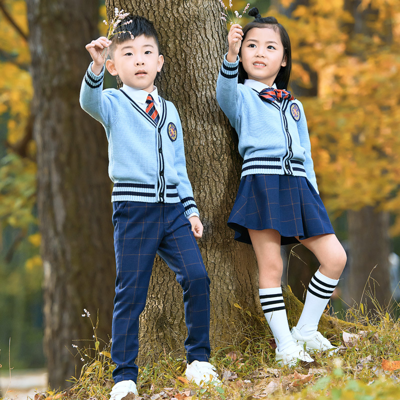 幼儿园园服儿童演出运动班服秋冬新款男女小学生英伦校服学院套装