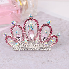 Crystal Insert Hairpin Crown Princess Water Diamond Hairpin Birthday Hair Comb Children Crown Hair Accessory Girl Performance Crown Wholesale