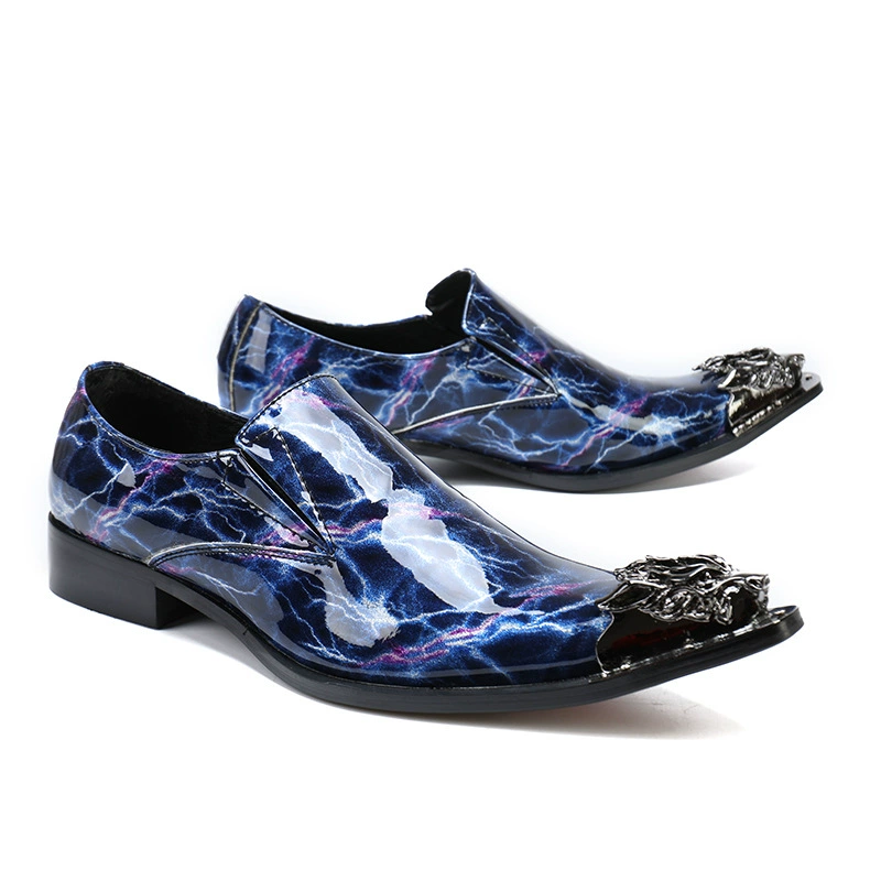 Деловая повседневная мужская кожаная обувь с острым носком, индивидуальная Внешняя торговля, модные Лоферы без шнуровки, повседневная кожаная модная мужская обувь без шнуровки