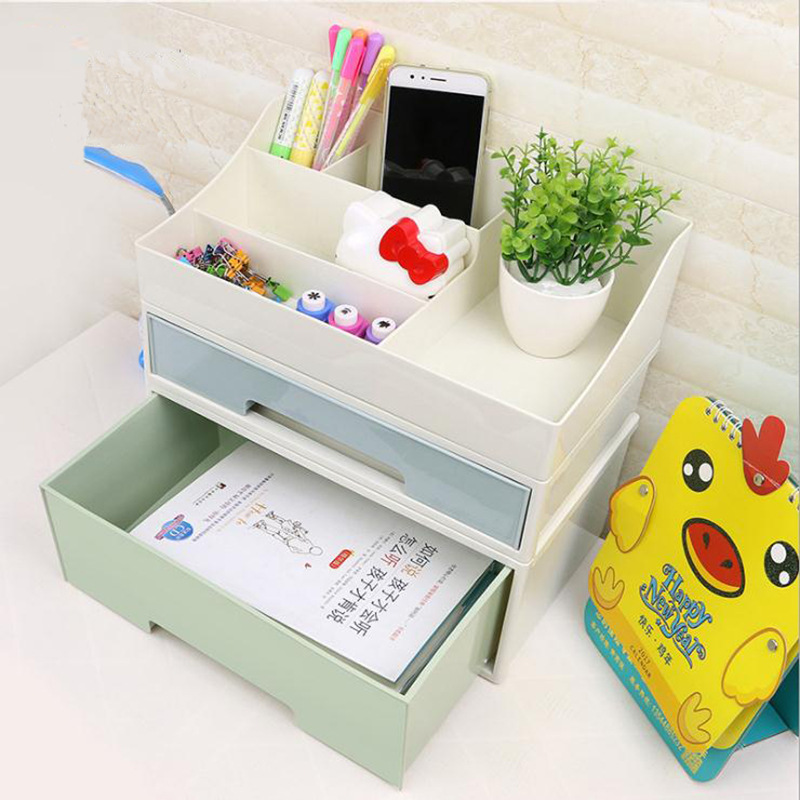 A112 Gran compartimento apilable organizador caja de cosméticos caja de almacenamiento de escritorio gabinete de almacenamiento de combinación de tipo cajón