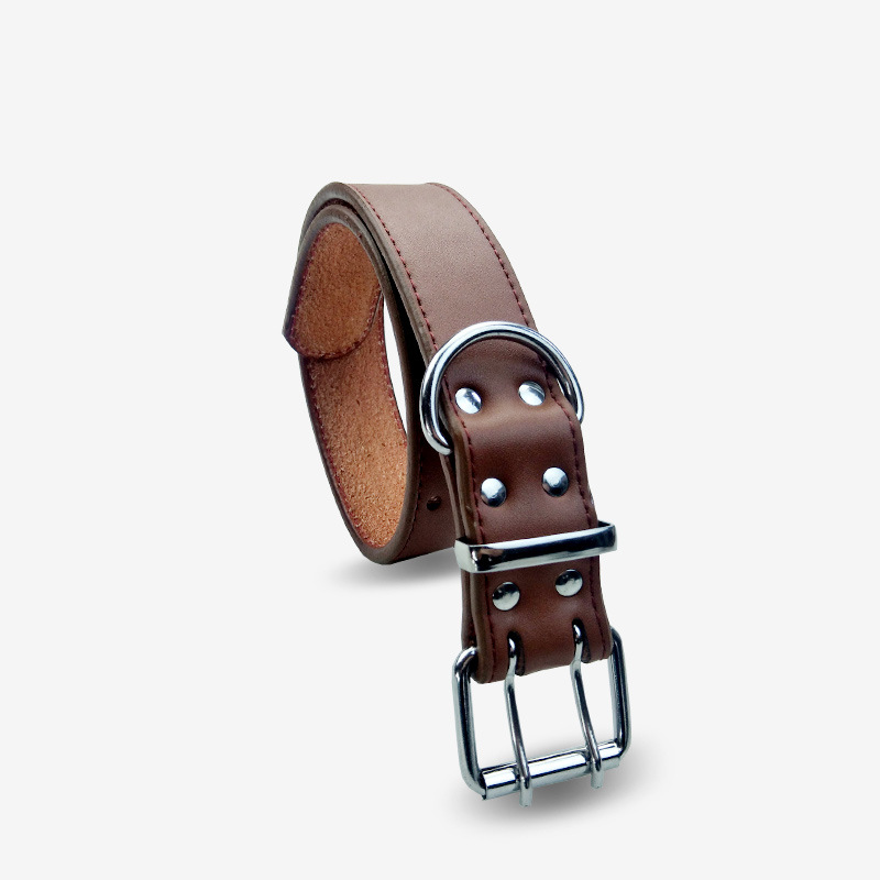 Collar para mascotas, collar de piel de vaca, adecuado para perros pequeños, medianos y grandes. Collar ajustable de piel suave, robusto y duradero.