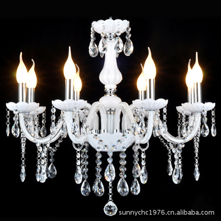 6 cabeza 8 cabeza 10 cabeza 12 araña de cristal blanco lámpara de la vela lámpara de habitación de hotel lámpara de lugar de entretenimiento