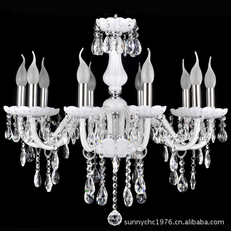 6 cabeza 8 cabeza 10 cabeza 12 araña de cristal blanco lámpara de la vela lámpara de habitación de hotel lámpara de lugar de entretenimiento