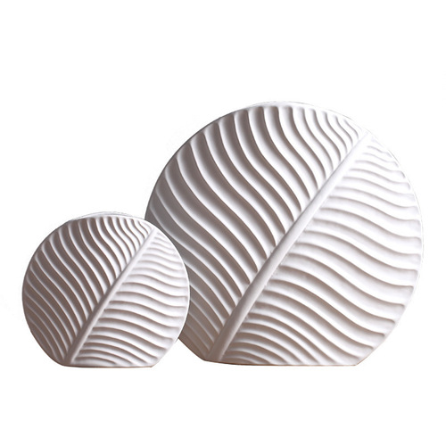 Nordic leaf ornaments, home soft decorations, modern simple white ceramic vases, handicraft furnishings wholesale