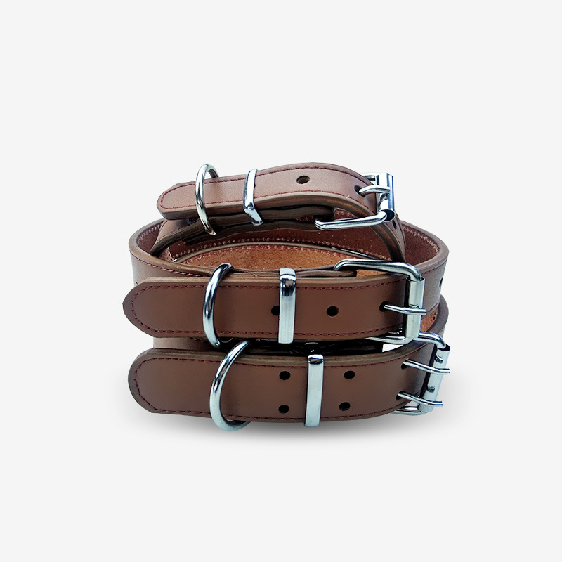 Collar para mascotas, collar de piel de vaca, adecuado para perros pequeños, medianos y grandes. Collar ajustable de piel suave, robusto y duradero.