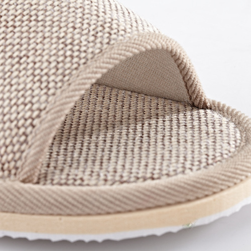 Hotel B&B linen cotton slippers couple home indoor lightweight travel hemp men and women anti-slip EVA indoor floor