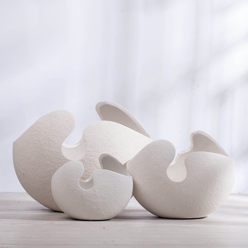 Nordic style ceramic vase creative Nordic modern white eggshell flower arrangement crafts decorative ornaments manufacturer wholesale
