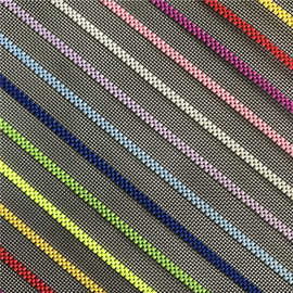 现货供应小方格尼龙底十色彩条网眼布箱包辅料手袋面料多种开发