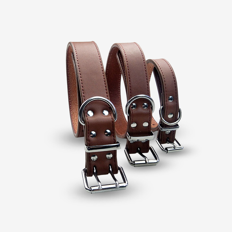 Collar para mascotas, collar de piel de vaca, adecuado para perros pequeños, medianos y grandes. Collar ajustable de piel suave, robusto y duradero.